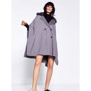 🆕️ NWT Zara Faux Fur Collar Cape/Poncho